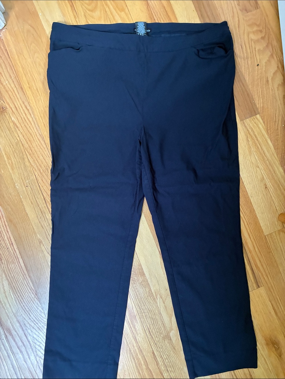 Blue Stretch Ponte Ankle Pants